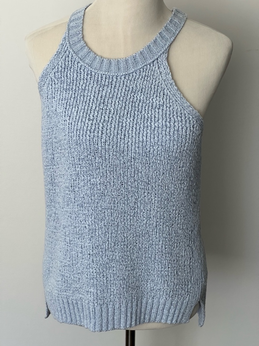 J. Crew Point Sur Light Blue Ribbed Knit Halter Tank - Picture 5 of 7